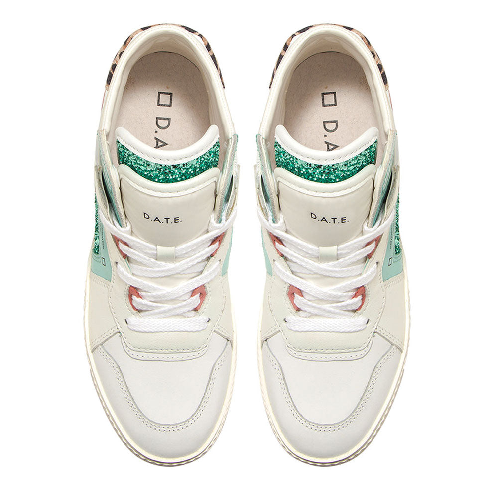 Scarpe Donna D.A.T.E. Sneakers Alte linea Meet Pop colore Glitter Mint