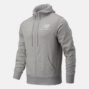 Felpa Uomo con Cappuccio NEW BALANCE linea Essentials Stacked Full Zip colore Athletic Grey