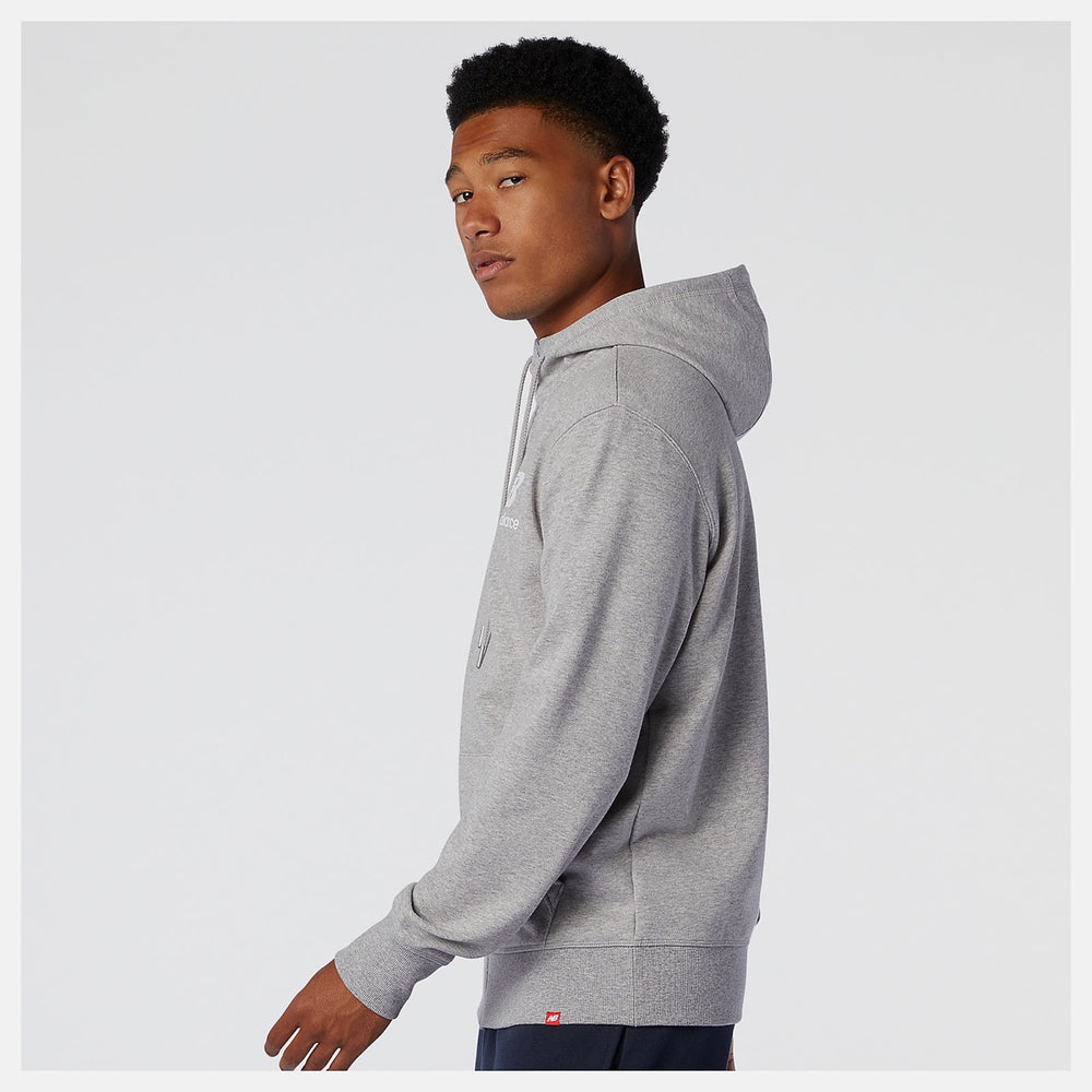NEW BALANCE Herren-Kapuzenpullover Essentials Stacked Full Zip in Athletic Grey