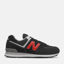 Scarpe Uomo NEW BALANCE Sneakers 574 in Suede e Tessuto colore Black e Red