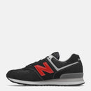 Scarpe Uomo NEW BALANCE Sneakers 574 in Suede e Tessuto colore Black e Red