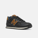 Scarpe Uomo NEW BALANCE Sneakers 574 in Pelle Premium colore Black e Brown