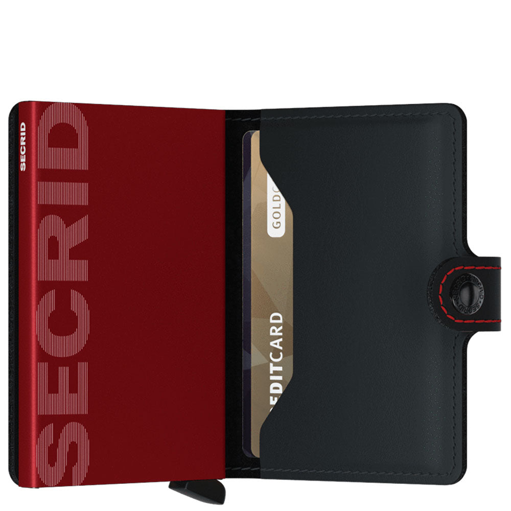 Porta Carte con Clip SECRID linea Matte in Pelle Black e Red con RFID