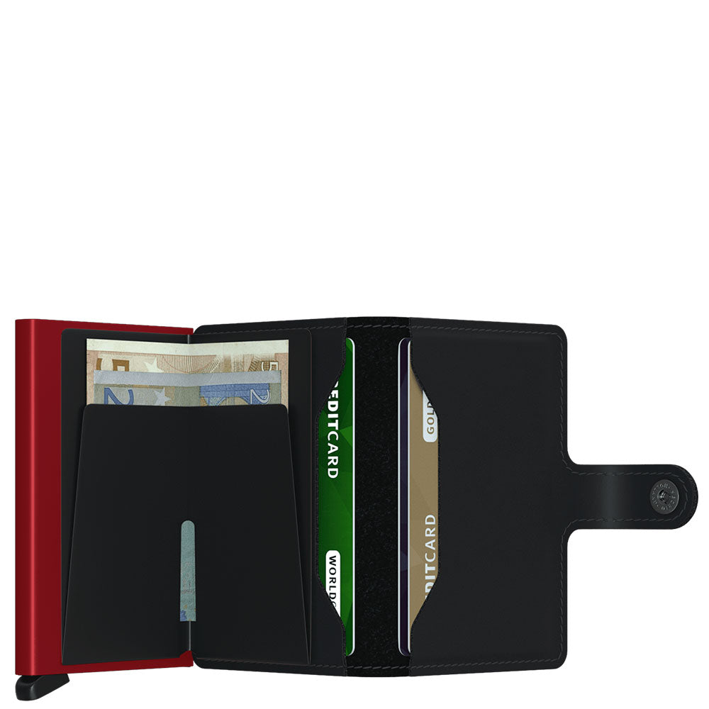 Porta Carte con Clip SECRID linea Matte in Pelle Black e Red con RFID