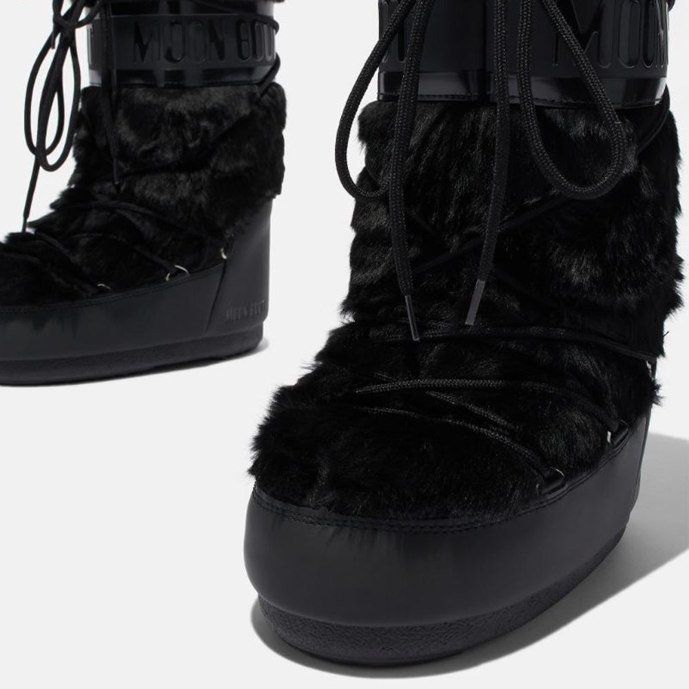 Stivali da Neve Donna MOON BOOT Icon in Ecopelliccia Colore Nero