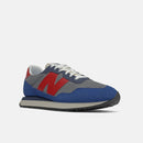 Scarpe Uomo NEW BALANCE Sneakers 237 in Suede e Velluto colore Navy e Team Red