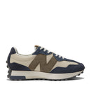 Herrenschuhe NEW BALANCE 327 Sneakers aus Mesh und Wildleder in Knochenblau und Braun
