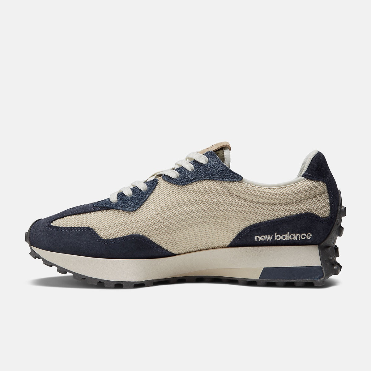 Herrenschuhe NEW BALANCE 327 Sneakers aus Mesh und Wildleder in Knochenblau und Braun