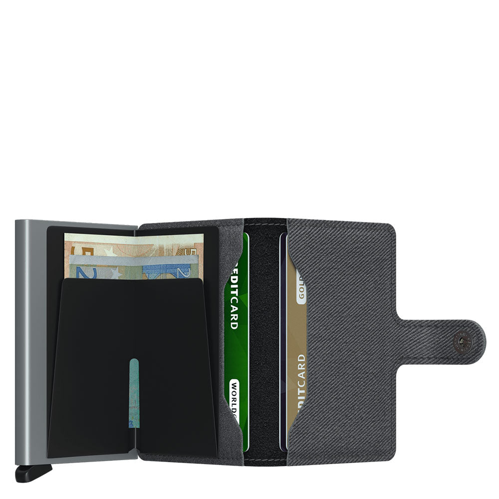 Porta Carte con Clip SECRID in Pelle linea Twist Grey con RFID