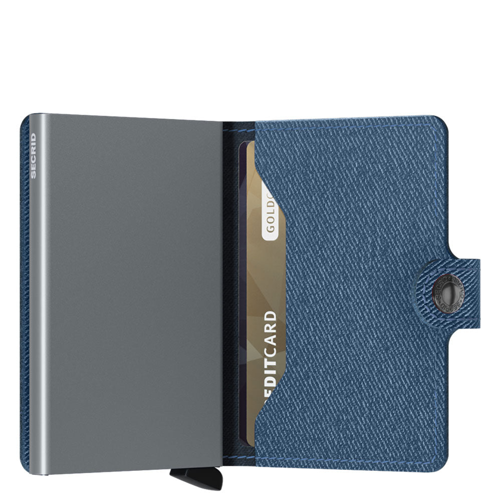 Porta Carte con Clip SECRID in Pelle linea Twist Jeans Blue con RFID