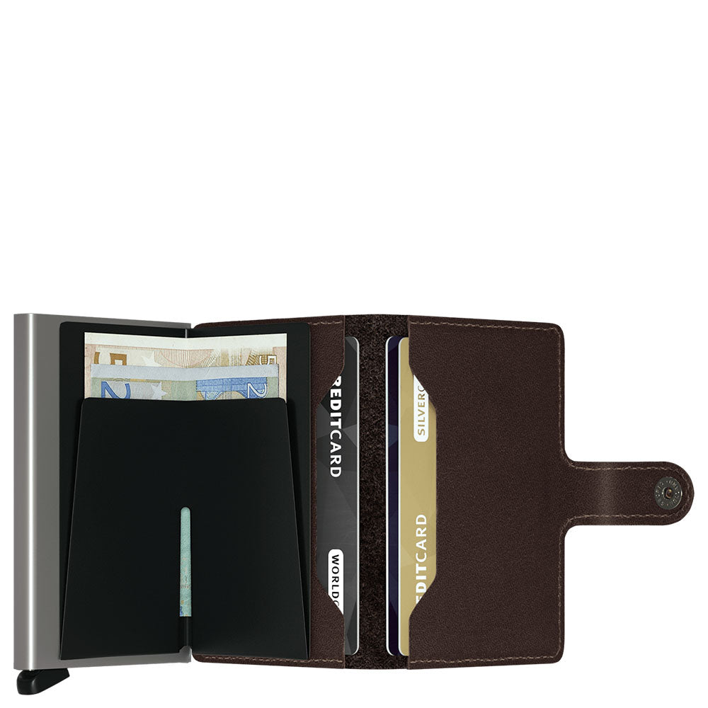 Porta Carte con Clip SECRID linea Original in Pelle Dark Brown con RFID