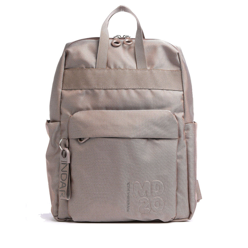 Mandarina Duck Damenrucksack mit zwei Griffen aus Stoff der Linie MD20, Farbe Taupe