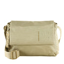 Geschlossene Damen-Umhängetasche mit Klappe von Mandarina Duck aus Stoff in der Farbe Papyrus, Linie MD20