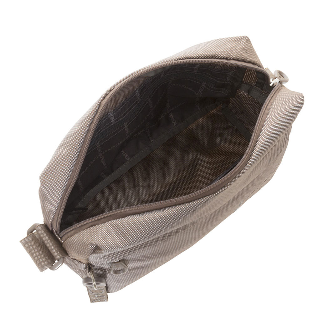 Borsa Donna a Tracolla Mandarina Duck in Tessuto colore Taupe Linea MD20 Chiusa con Zip