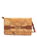 Clutch mit Schultergurt 1A Classe Alviero Martini Geo Destiny-Linie Geo Classic und Chestnut PH53-Aufdruck