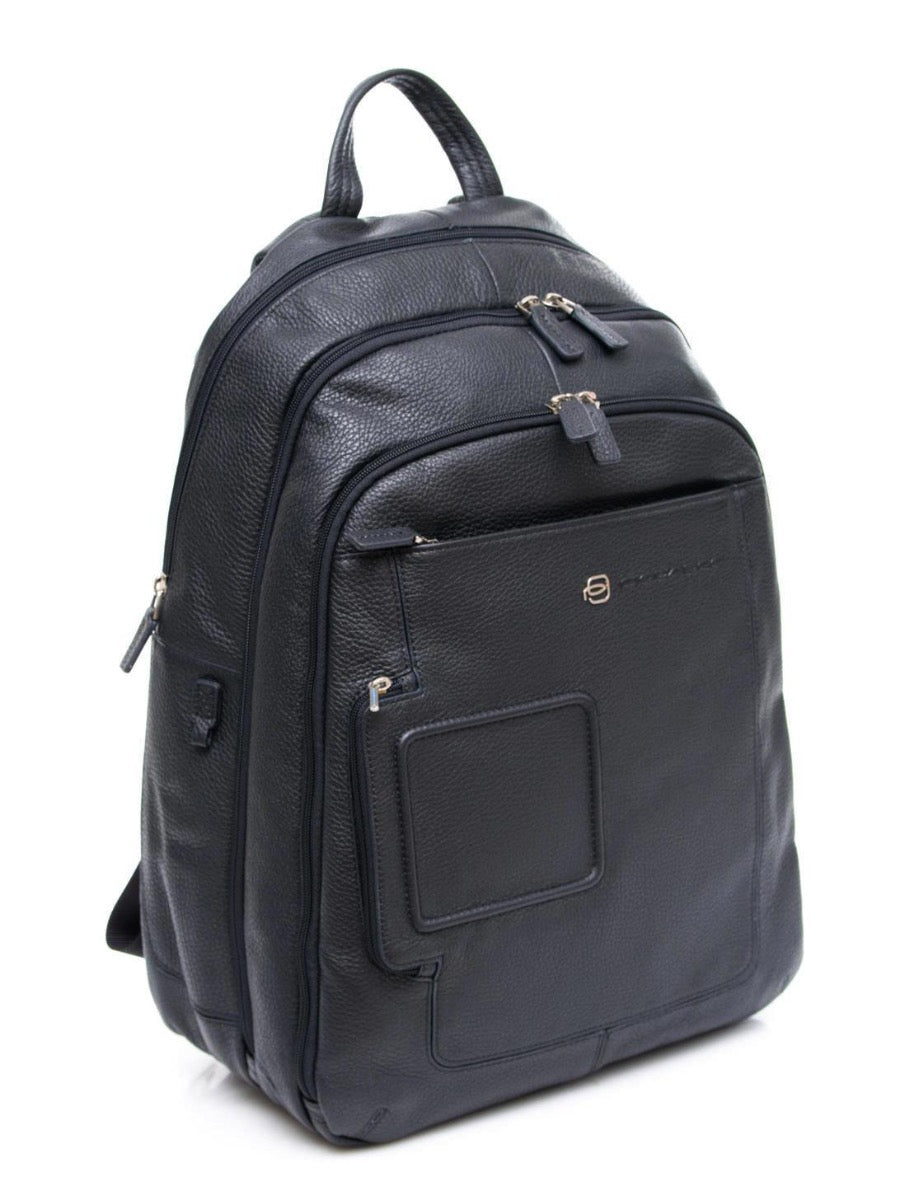 PIQUADRO Vibe Lederrucksack mit 15-Zoll-Computer- und Tablet-Halterung – CA1813VI Blau