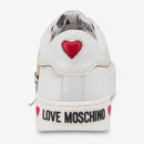 Scarpe Donna LOVE MOSCHINO Sneakers in Pelle Bianca linea Round Buckle