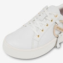 Scarpe Donna LOVE MOSCHINO Sneakers in Pelle Bianca linea Round Buckle