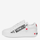 Scarpe Donna LOVE MOSCHINO Sneakers in Pelle Bianca linea Zipper