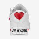 Scarpe Donna LOVE MOSCHINO Sneakers in Pelle Bianca linea Zipper