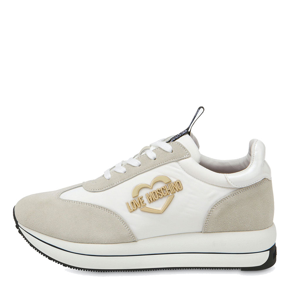 Scarpe Donna LOVE MOSCHINO Sneakers linea Daily Running in Nylon colore Bianco