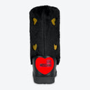 Damenschuhe LOVE MOSCHINO Schneestiefel Gold Hearts-Linie in Schwarz