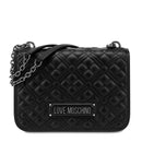 Borsa Donna a Spalla e Tracolla LOVE MOSCHINO linea Quilted colore Nero con Logo Canna di Fucile