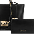 Women's Black Tote and Shoulder Bag LOVE MOSCHINO Wanderlust