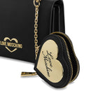 Damenhandtasche mit Micro-Clutch LOVE MOSCHINO Hollies-Linie, Schwarz