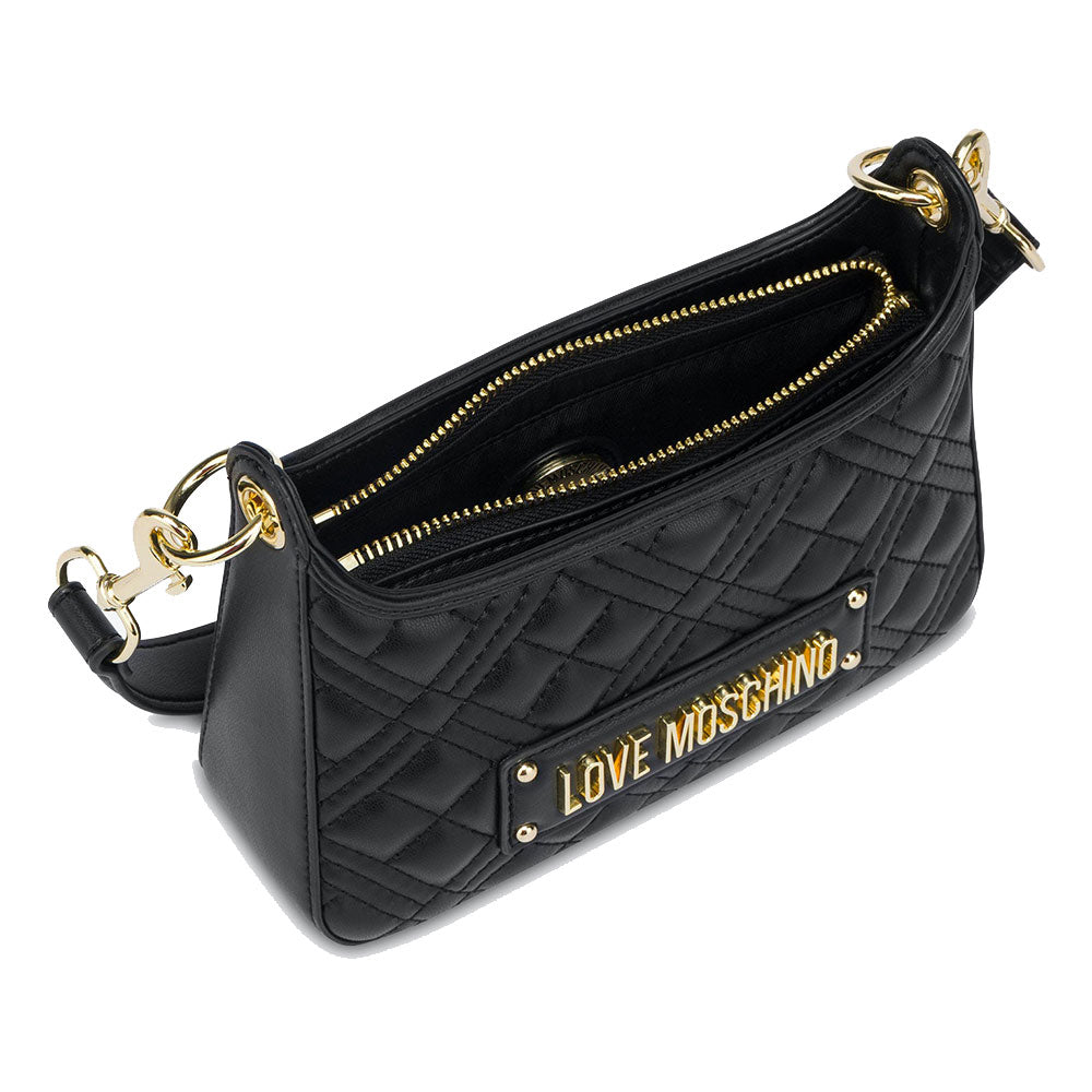Damenhandtasche mit Schultergurt LOVE MOSCHINO Quilted-Linie, schwarze Farbe JC4161
