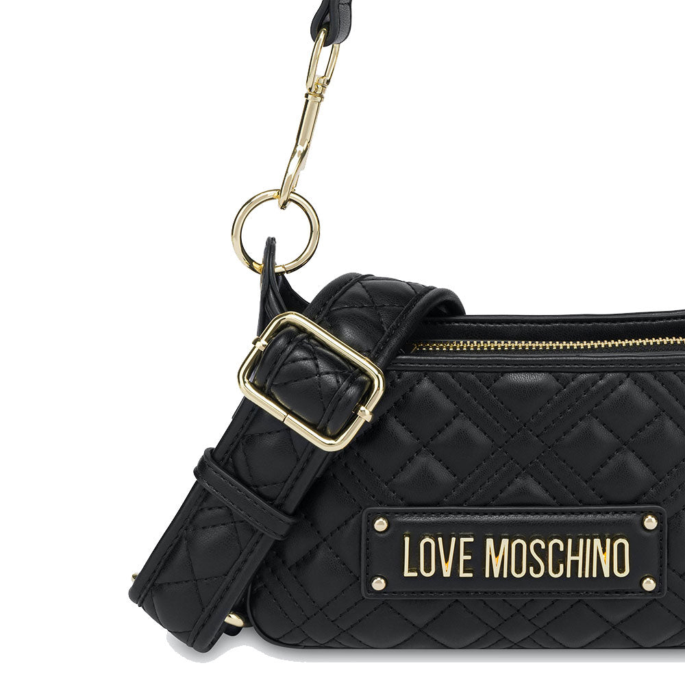 Damenhandtasche mit Schultergurt LOVE MOSCHINO Quilted-Linie, schwarze Farbe JC4161
