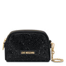 Beauty Case mit Strasssteinen LOVE MOSCHINO Gift Capsule-Linie, Farbe Schwarz