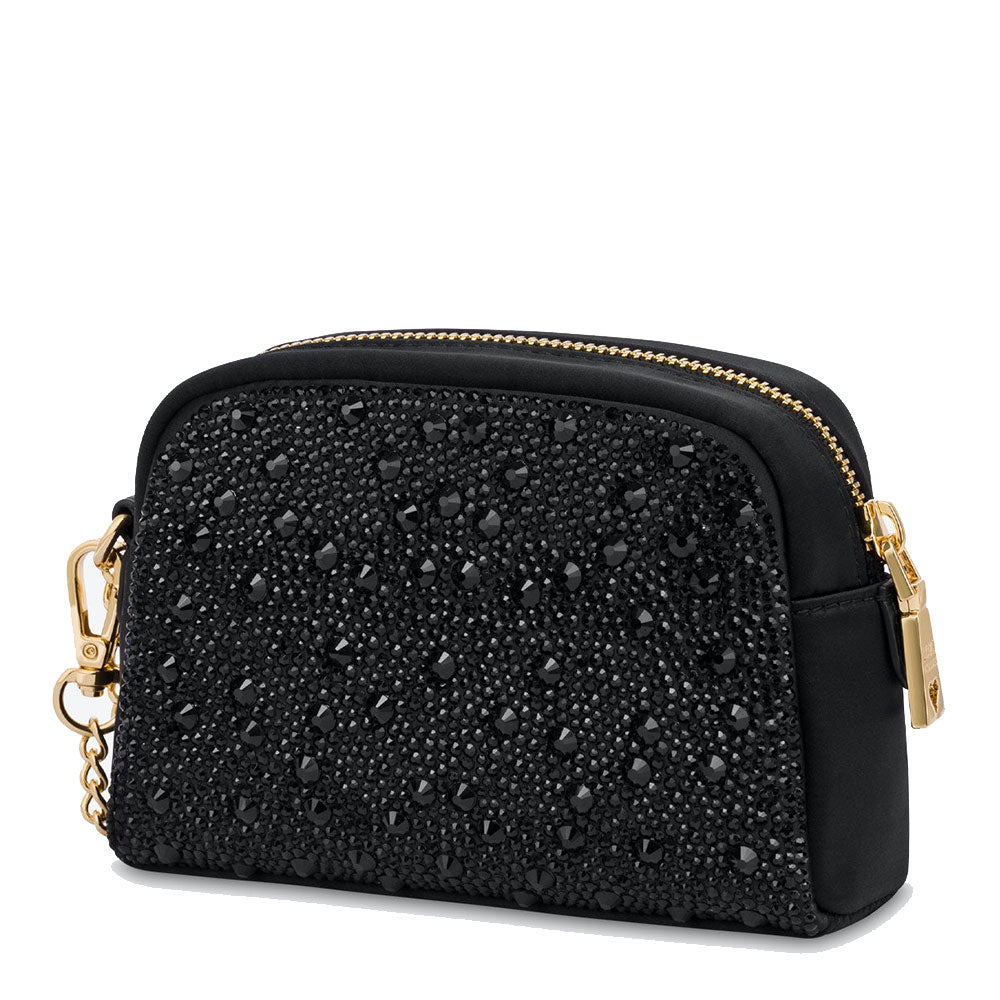Beauty Case mit Strasssteinen LOVE MOSCHINO Gift Capsule-Linie, Farbe Schwarz