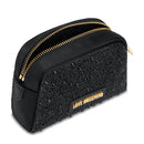 Beauty Case mit Strasssteinen LOVE MOSCHINO Gift Capsule-Linie, Farbe Schwarz