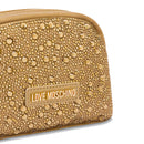 Beauty Case mit Strasssteinen LOVE MOSCHINO Gift Capsule-Linie, Farbe Gold