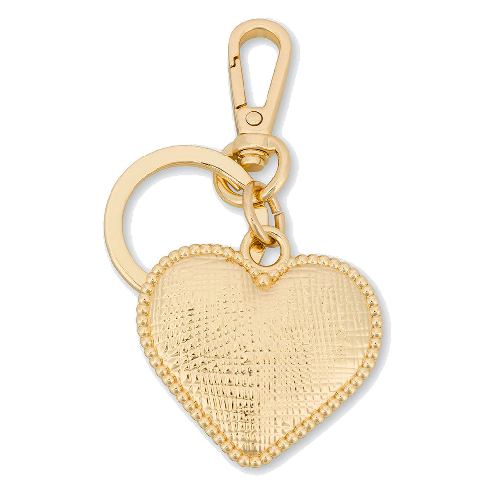 Portachiavi a Cuore con Logo LOVE MOSCHINO linea Gift Capsule in Metallo color Oro