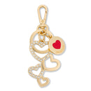 Portachiavi con Charm a Cuore con Strass LOVE MOSCHINO linea Gift Capsule in Metallo color Oro