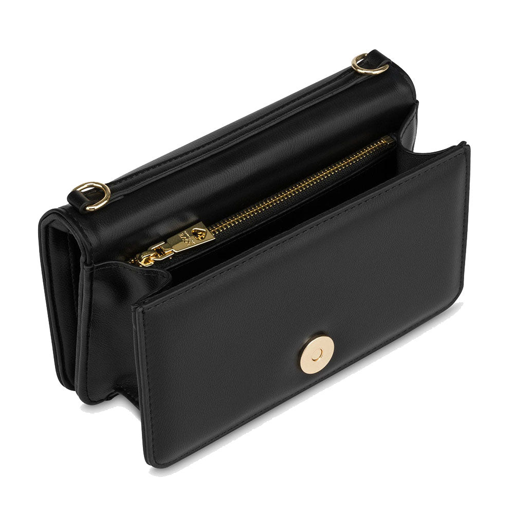 Mini-Clutch mit Schultergurt LOVE MOSCHINO Herz-Logo-Linie in Schwarz