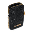 Portacellulare con Strass con Tracolla LOVE MOSCHINO linea Gift Capsule colore Nero