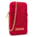 Handyhalter mit Strasssteinen und Schultergurt LOVE MOSCHINO Gift Capsule-Linie in Rot