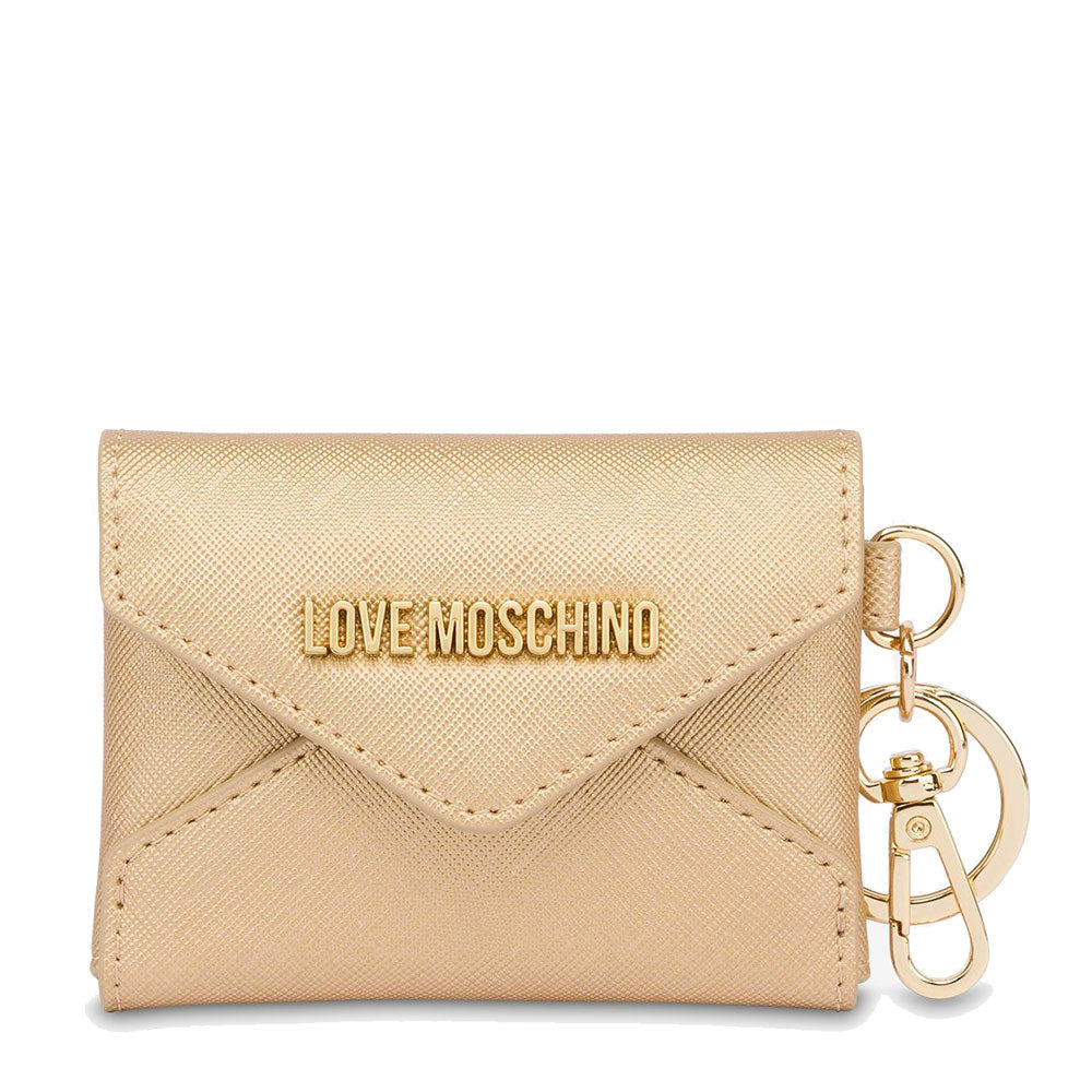 LOVE MOSCHINO Schlüsselanhänger in Umschlagform, goldfarbene Geschenkkapsellinie