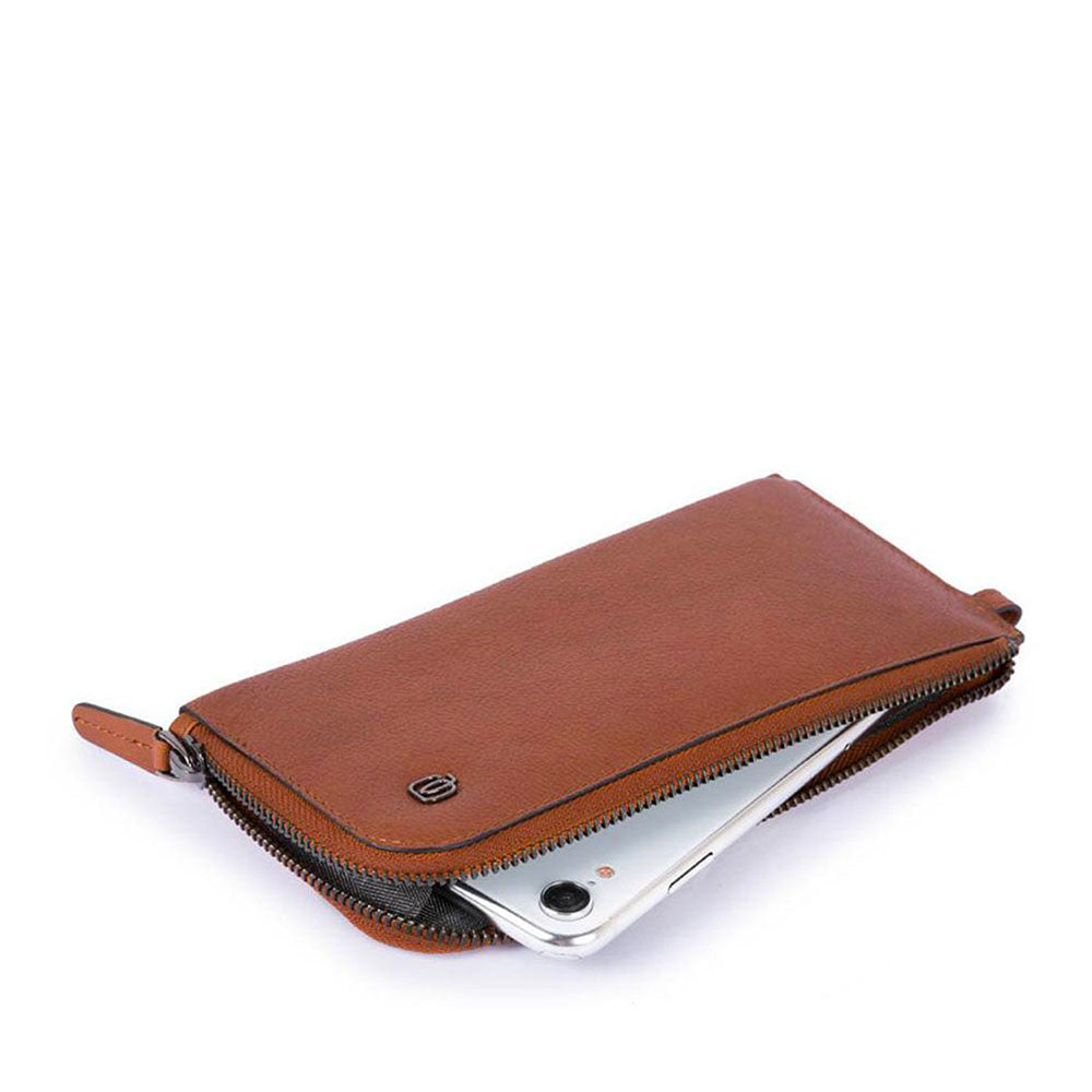 Piquadro - Pochette In Pelle Con Porta Carte Di Credito E Tasca Per Connequ Stationery