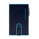 Portacarte PIQUADRO in Pelle e Alluminio con RFID Colore Blu Linea Blue Square - PP5585B2BLR