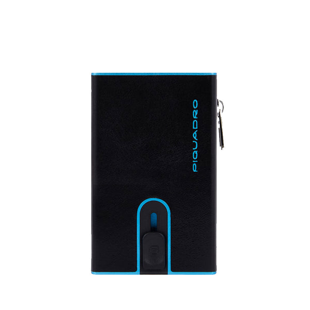 PIQUADRO BLUE SQUARE LINIE
Kartenetui aus Leder und Aluminium mit RFID in schwarz – PP5585B2BLR