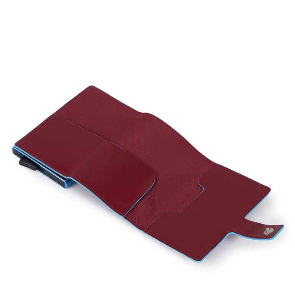 Portacarte PIQUADRO in Pelle e Alluminio con RFID in Pelle Colore Rosso - PP5649B2RBLR