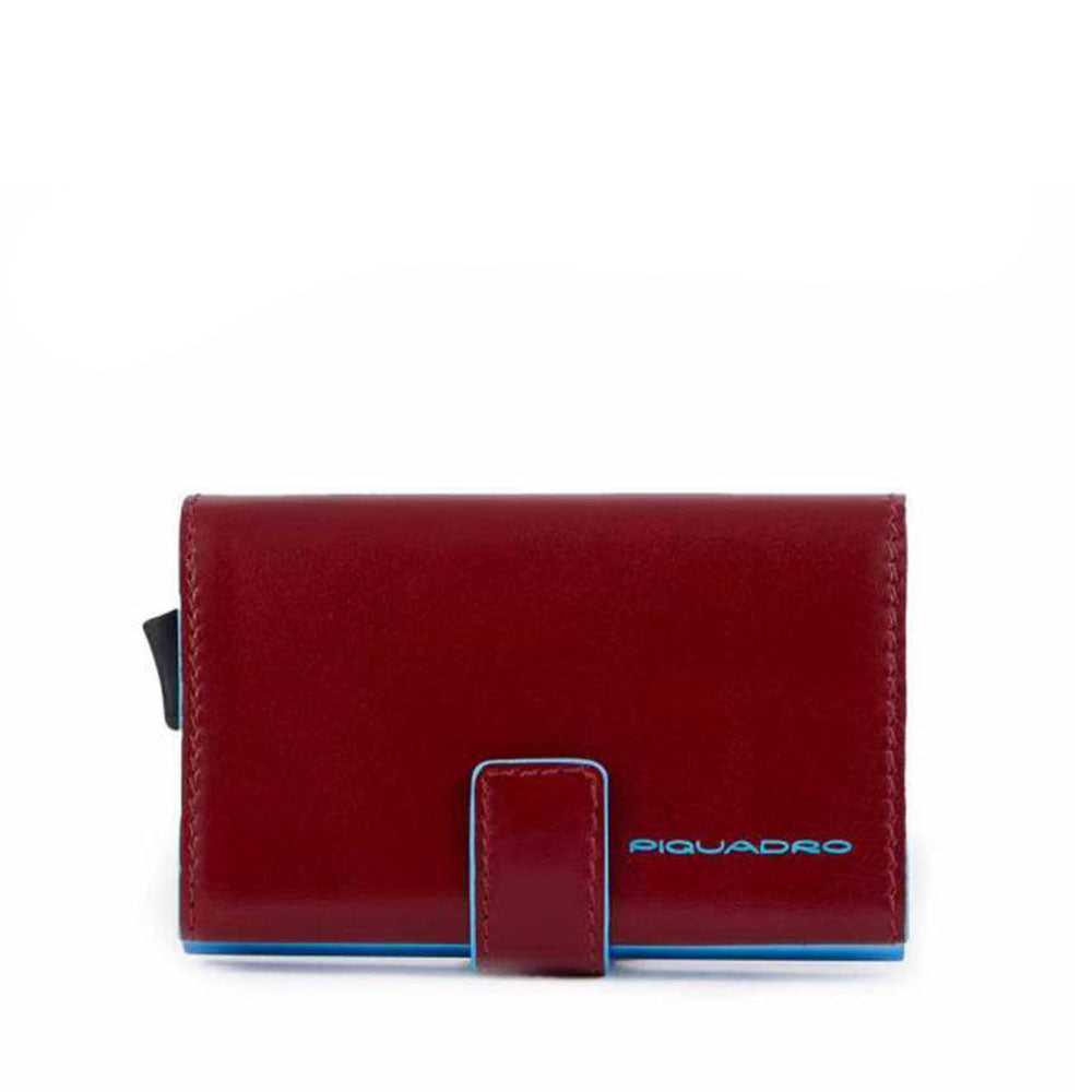 Portacarte PIQUADRO in Pelle e Alluminio con RFID in Pelle Colore Rosso - PP5649B2RBLR