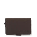 Portacarte PIQUADRO in Pelle e Alluminio con RFID in Pelle Testa Moro Linea Black Square - PP5649B3R