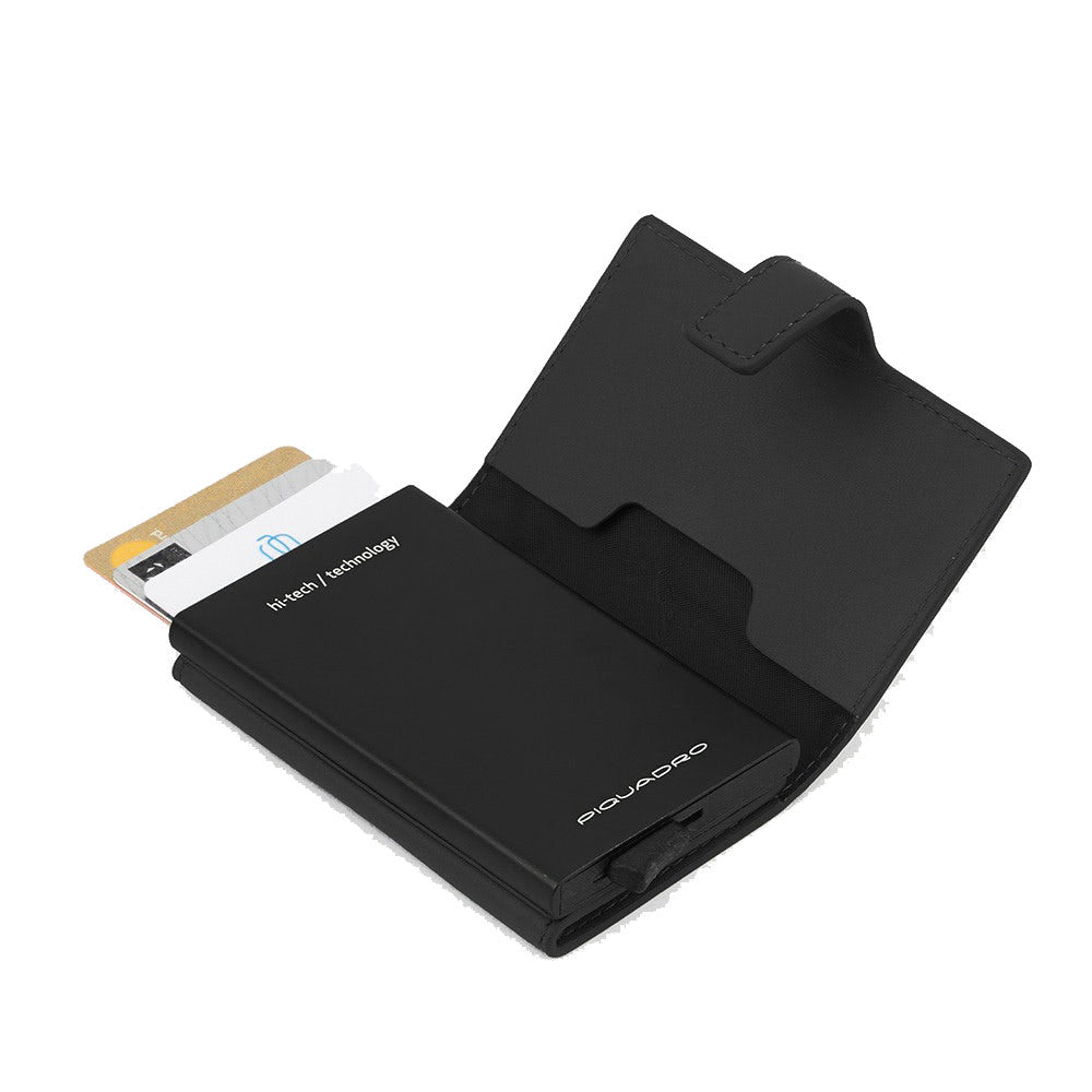 Portacarte PIQUADRO con RFID in Pelle e Alluminio Colore Rosso Linea Portacarte PIQUADRO con RFID in Pelle e Alluminio Colore Rosso Linea