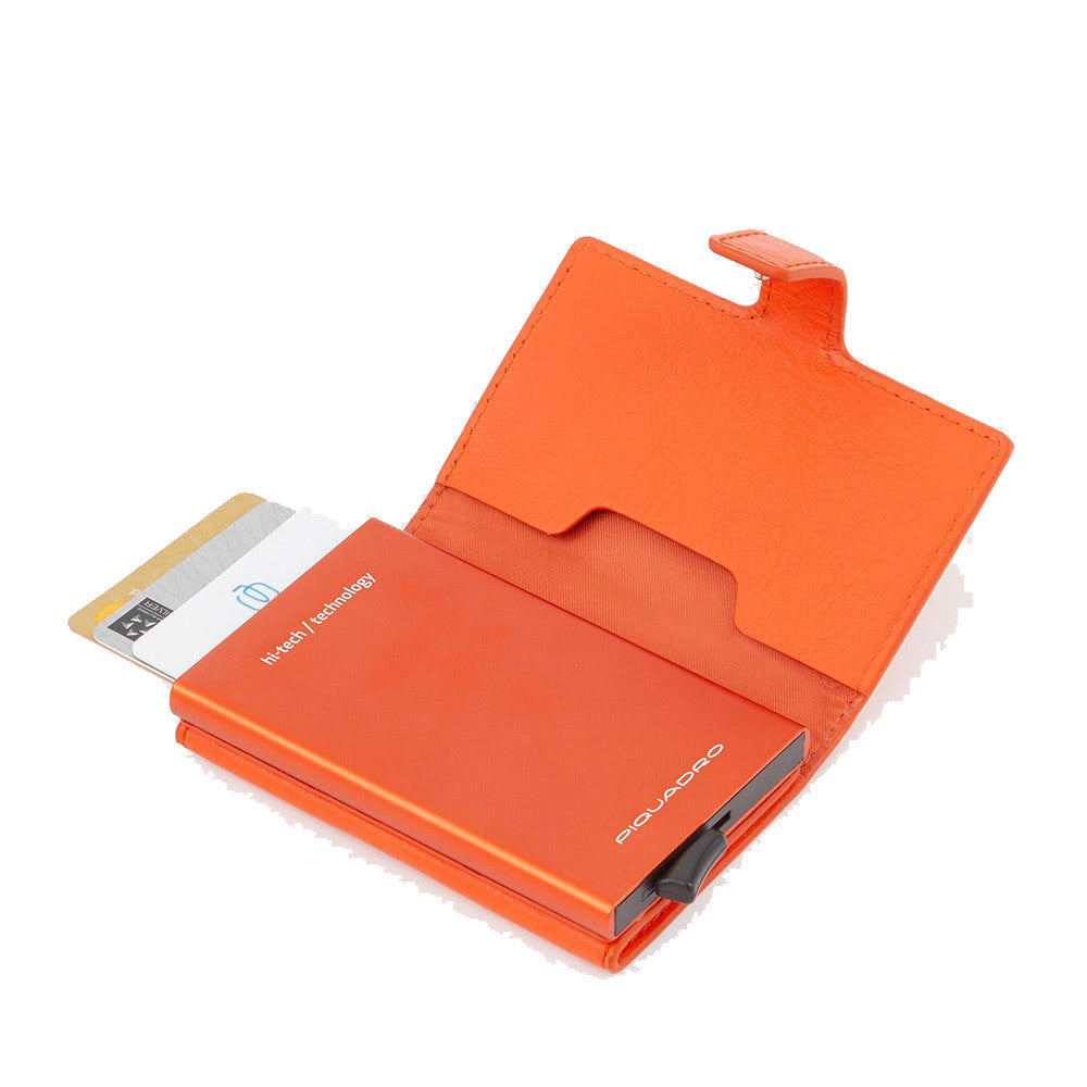 Portacarte PIQUADRO in Pelle e Alluminio con RFID in Pelle Rossa Linea Alvar - PP5649S128R