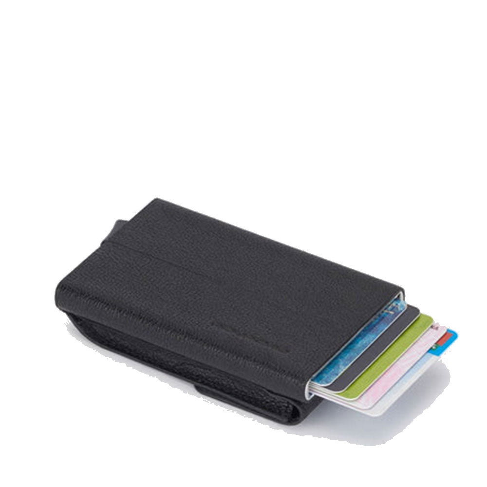 Portacarte PIQUADRO con RFID in Pelle e Alluminio Colore Nero Linea Black Square - PP5959B3R